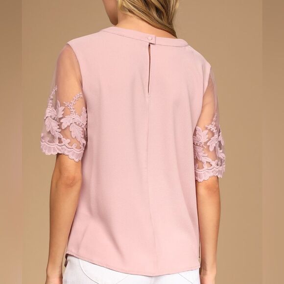 Lulus Lisa Marie Mauve Pink Embroidered Top - Picture 3 of 8